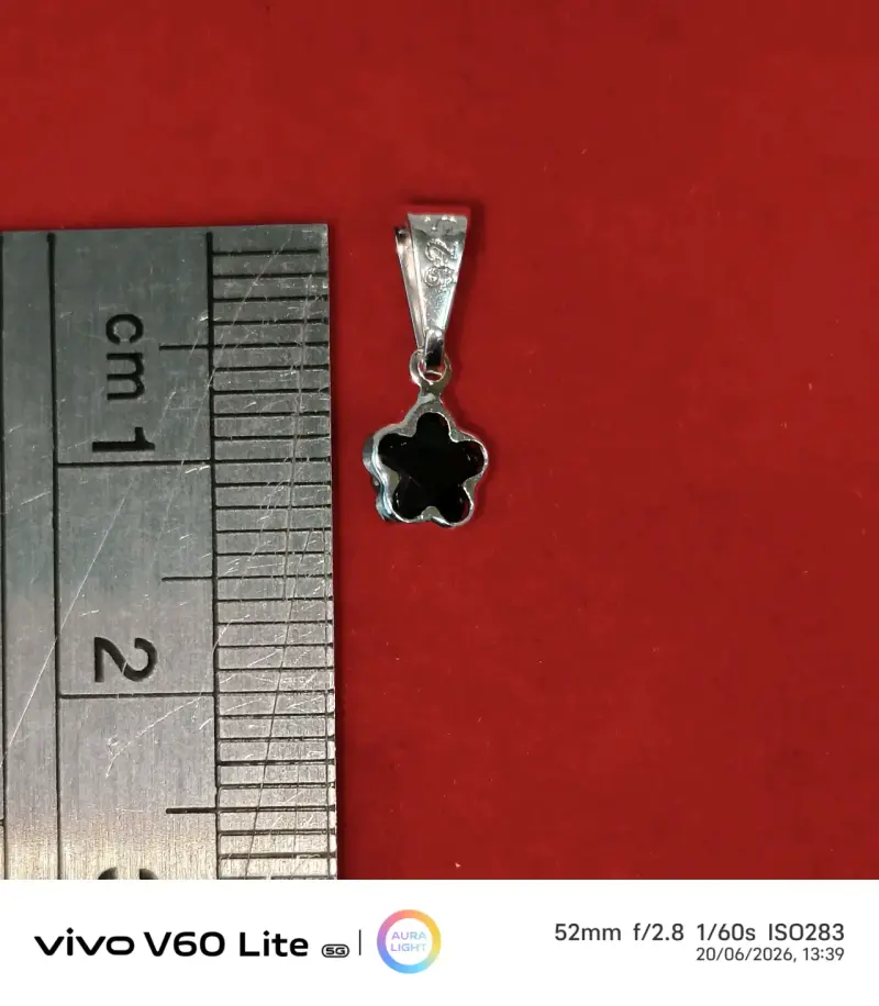 Colgante de plata 925 con piedra negra - 1