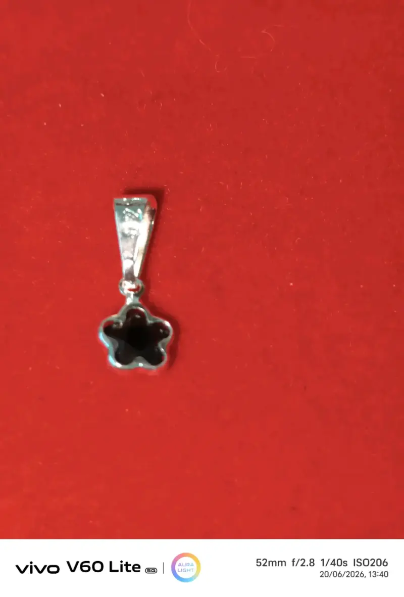 Colgante de plata 925 con piedra negra - 2