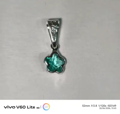 Colgante de plata 925,con piedra verde - miniatura 1