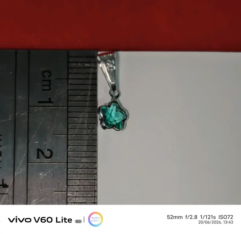 Colgante de plata 925,con piedra verde - 2