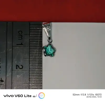 Colgante de plata 925,con piedra verde - miniatura 2
