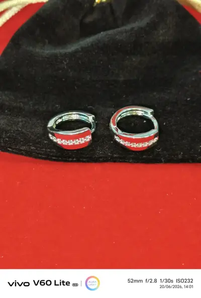 Aros de plata 925 con circonitas - miniatura 1