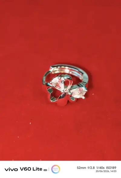 Aros de plata 925 mariposa con brillo - miniatura 2