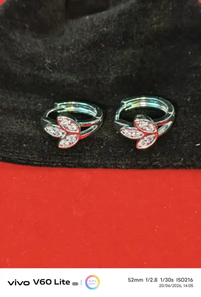 Aros de plata 925, con cristales - miniatura 1