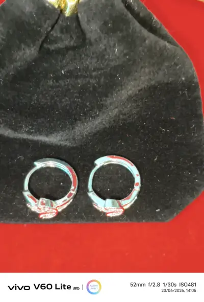 Aros de plata 925, con cristales - miniatura 2