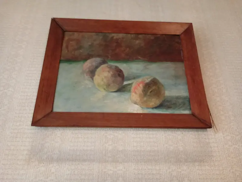 Pintura de bodegón enmarcada