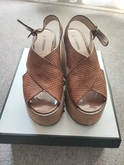 Sandalias plataforma marrón Detogni - miniatura 1