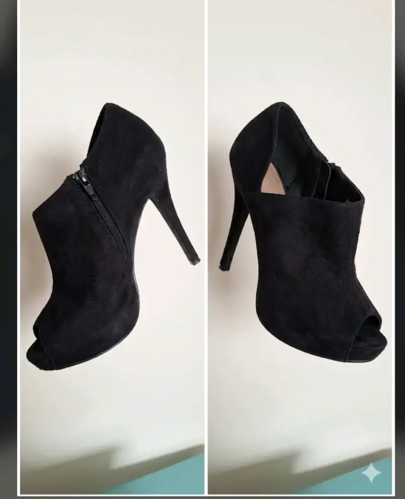 Botines de tacón negro
