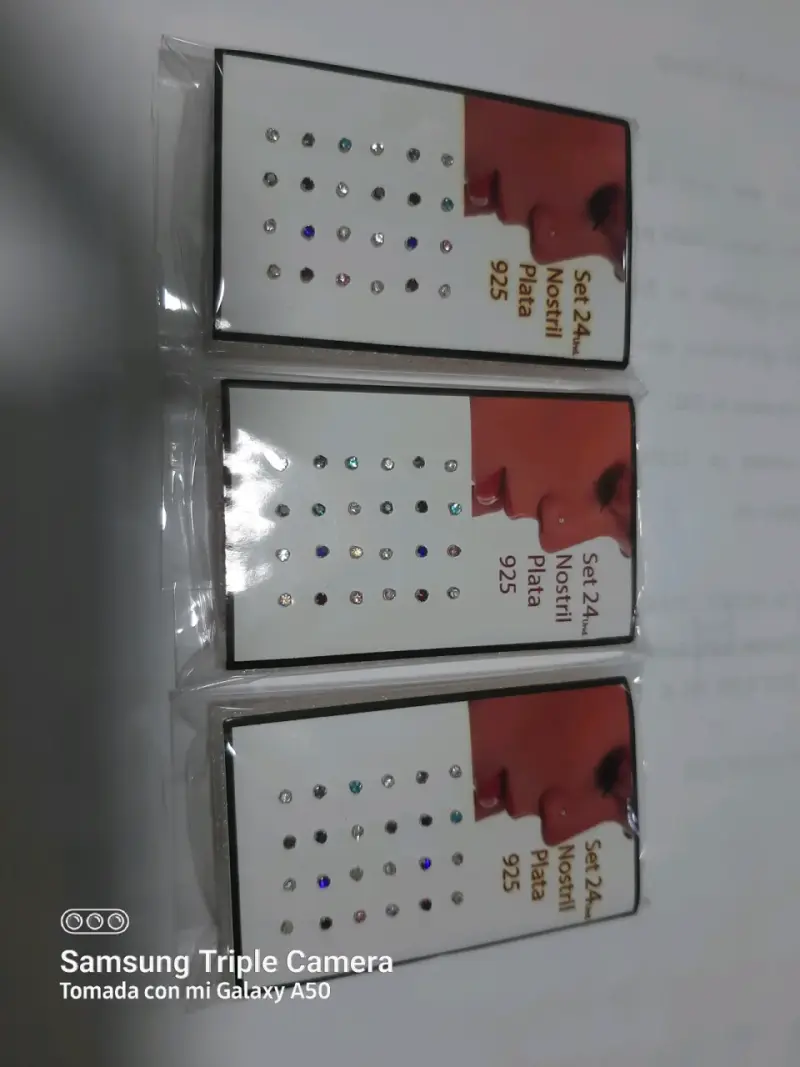 Set de 24 piercings nasales de plata 925 - 3