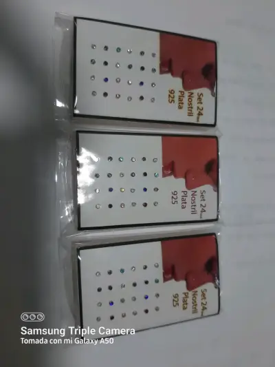 Set de 24 piercings nasales de plata 925 - miniatura 3