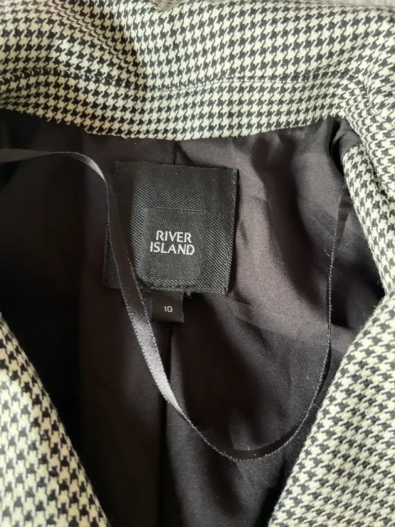 Blazer de cuadros blanco y negro - 2