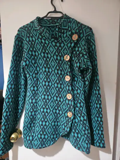 Chaqueta de lana patrón geométrico - miniatura 1