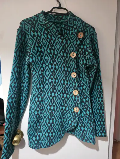 Chaqueta de lana patrón geométrico - miniatura 2