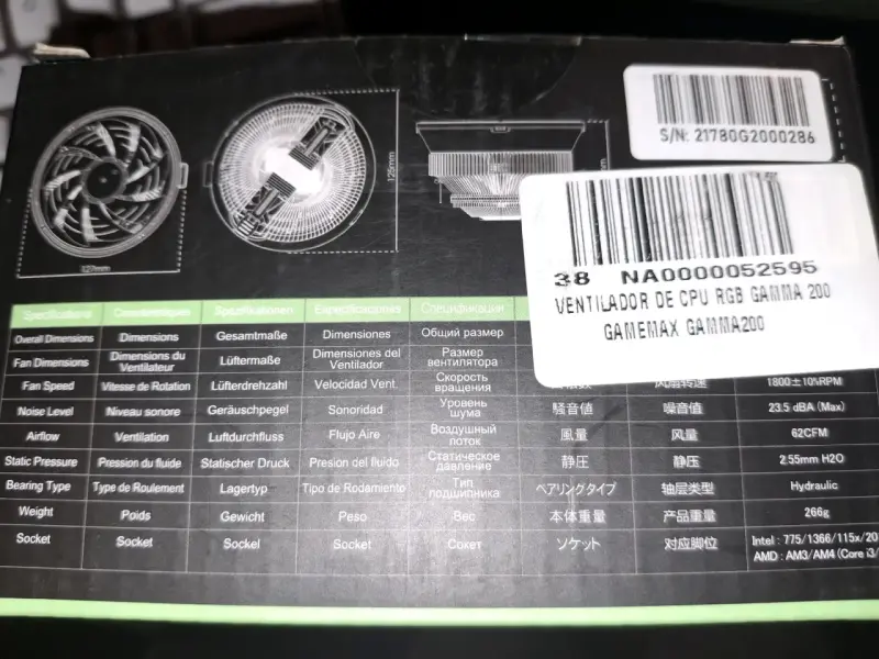 Ventilador CPU GAMEMAX GAMMA 200 - 6