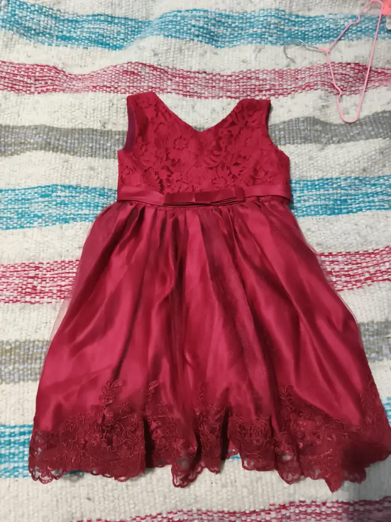 Vestido niña de gala color rojo talla 3 - 1