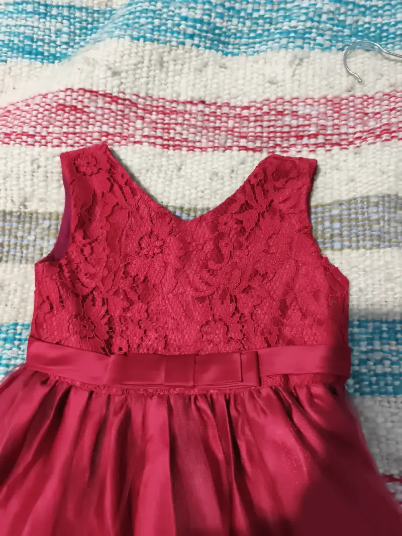 Vestido niña de gala color rojo talla 3 - 2