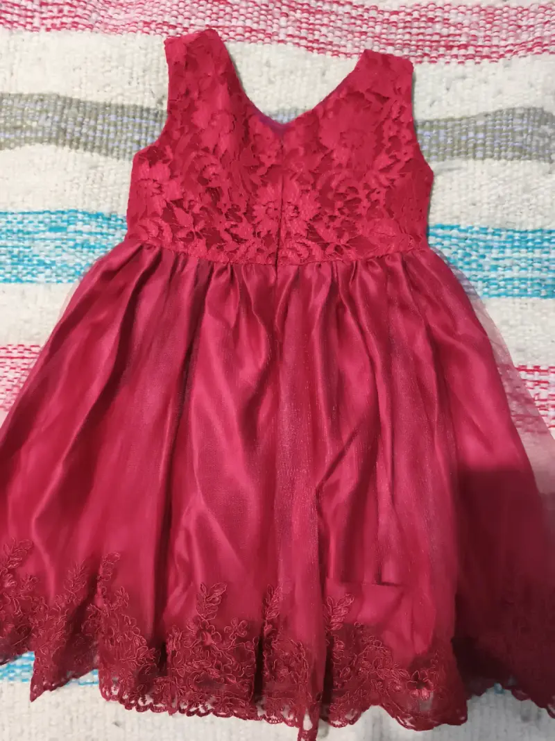 Vestido niña de gala color rojo talla 3 - 4