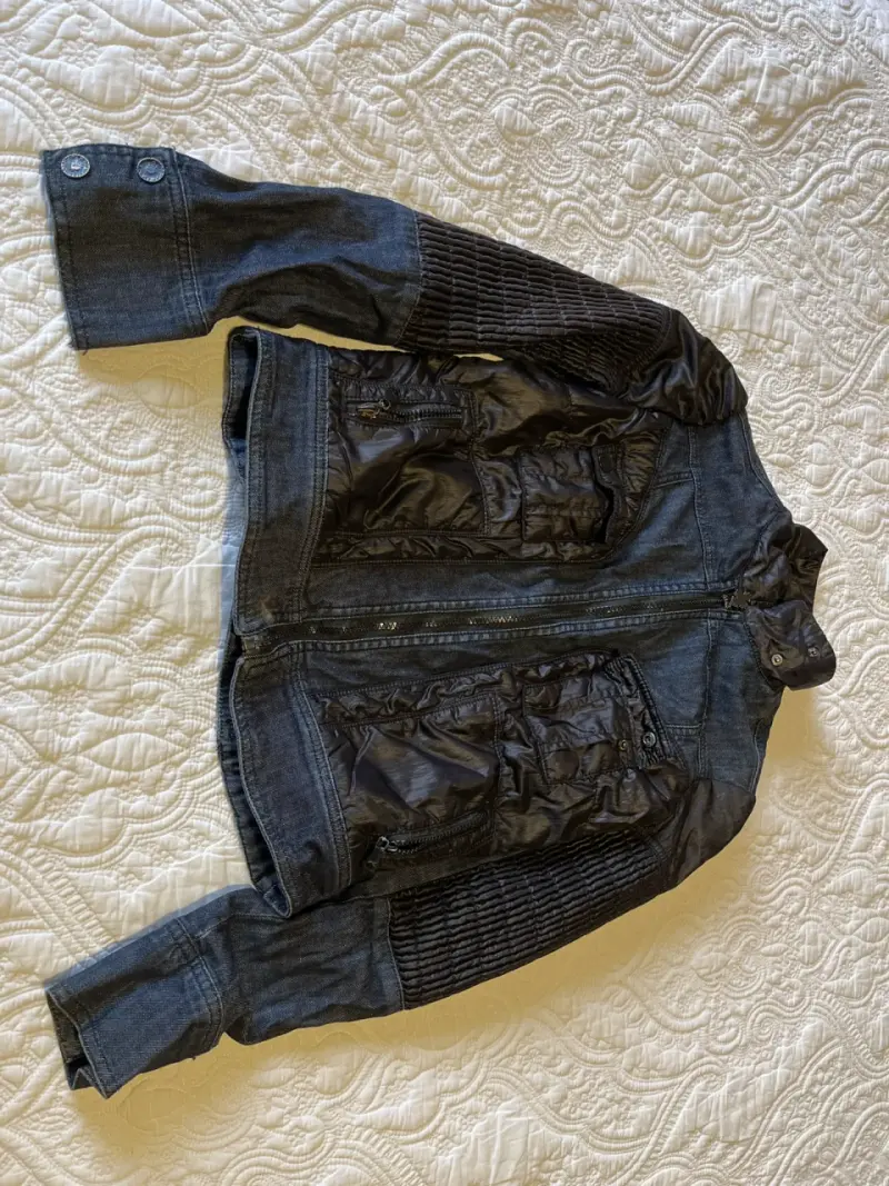 Chaqueta denim y cuero oscuro - 1