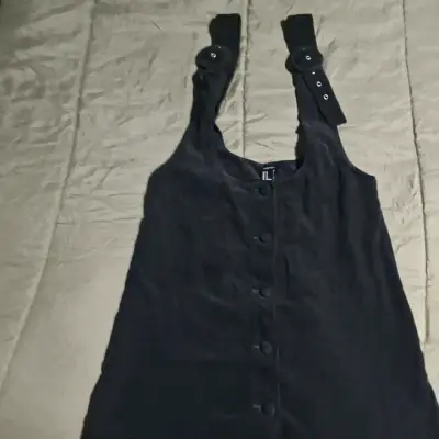 Vestido azul marino con botones - miniatura 1