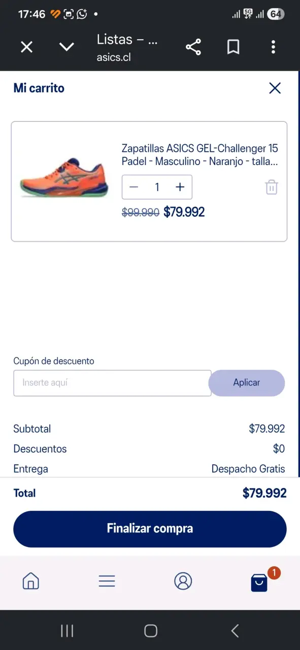 Zapatillas deportivas Asics naranjas 42 - 4