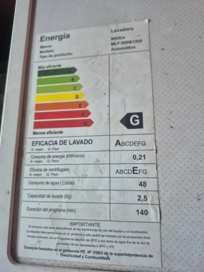 Lavadora Midea 8.5 kg blanca - miniatura 2