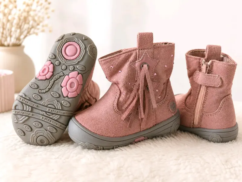 Botas rosadas para niña