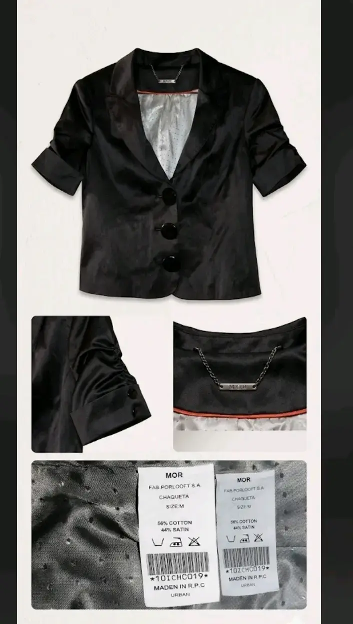 Chaqueta negra satinada
