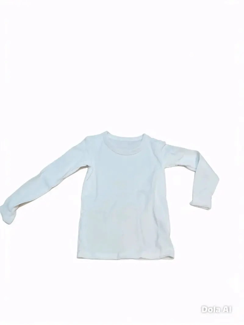 Polera blanca manga larga polar