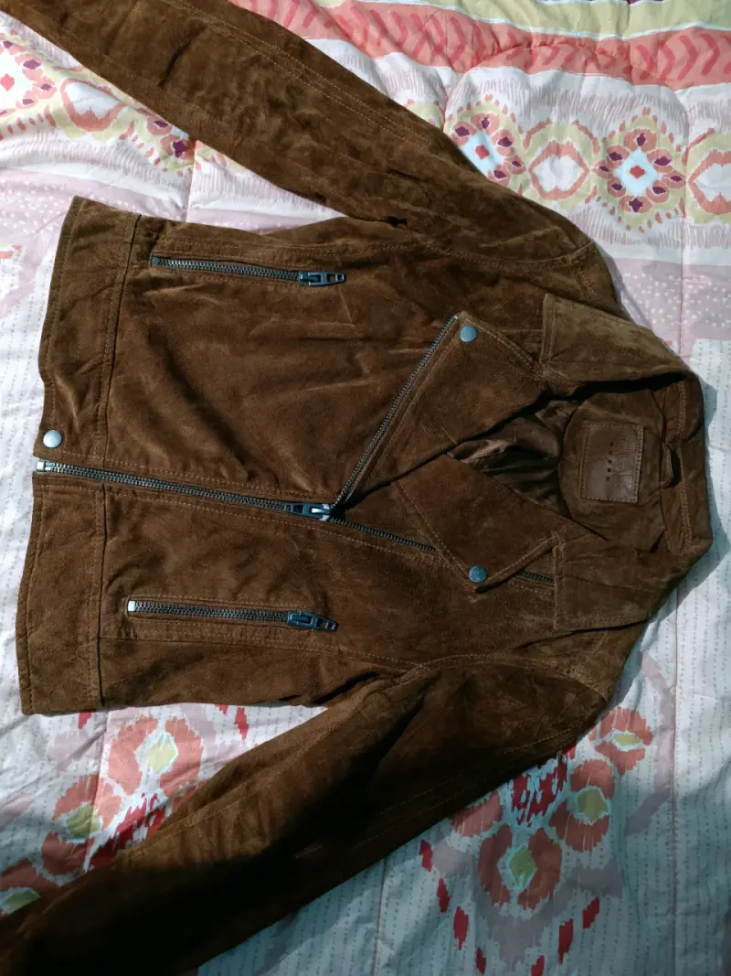 Chaqueta de gamuza café - 2
