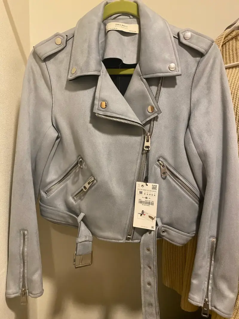 Chaqueta biker azul Zara talla M - 1