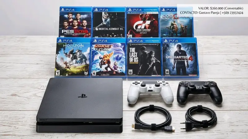 Consola PlayStation 4 con juegos