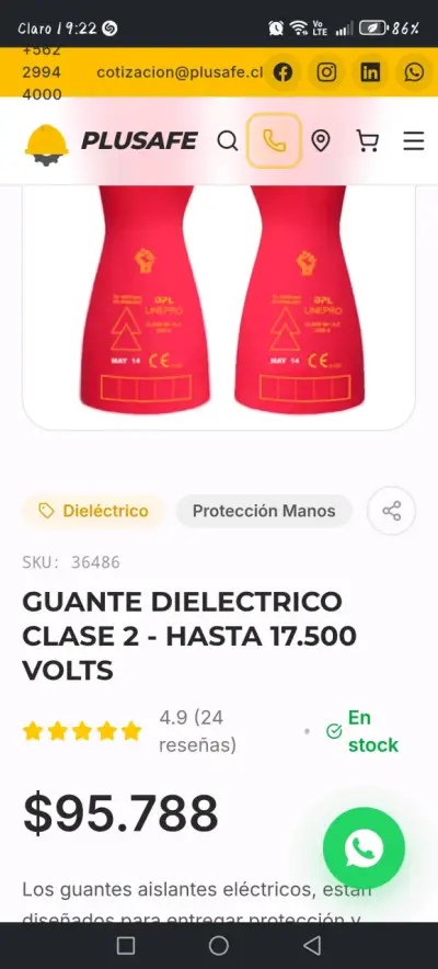 Guante dieléctrico Linepro Clase 2 - miniatura 6