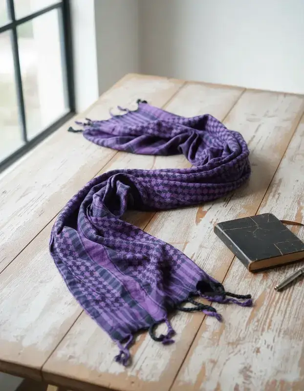 Pañuelo morado con diseño a cuadros Americanino - 2