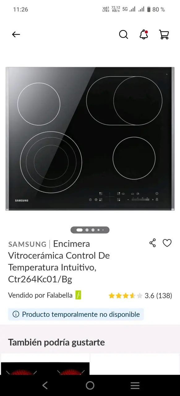 Encimera vitrocerámica Samsung negra