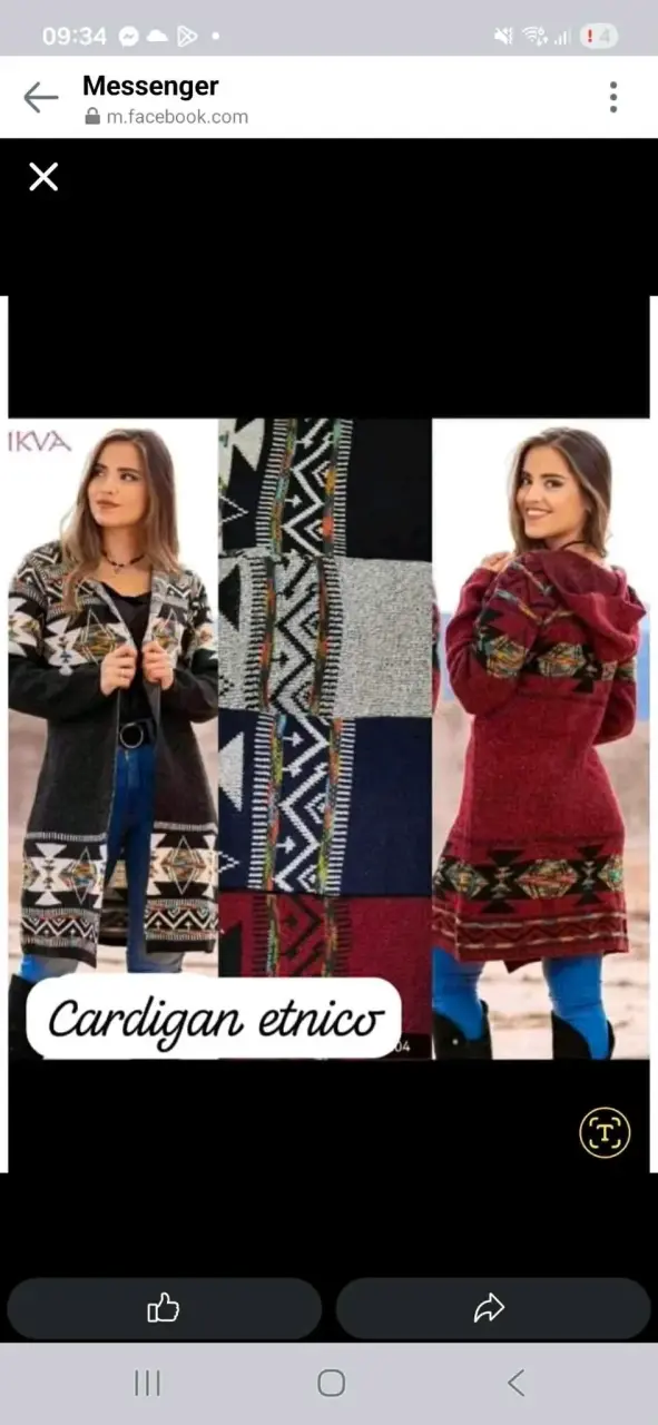 Cardigan étnico de mujer