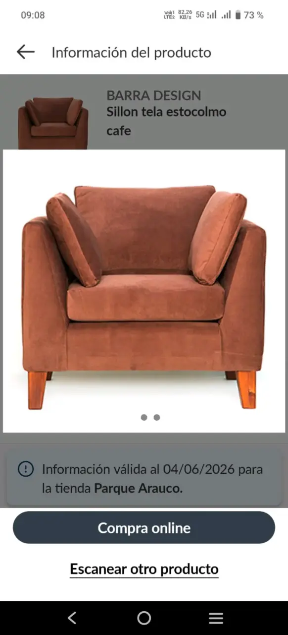 Sillón tela Estocolmo café