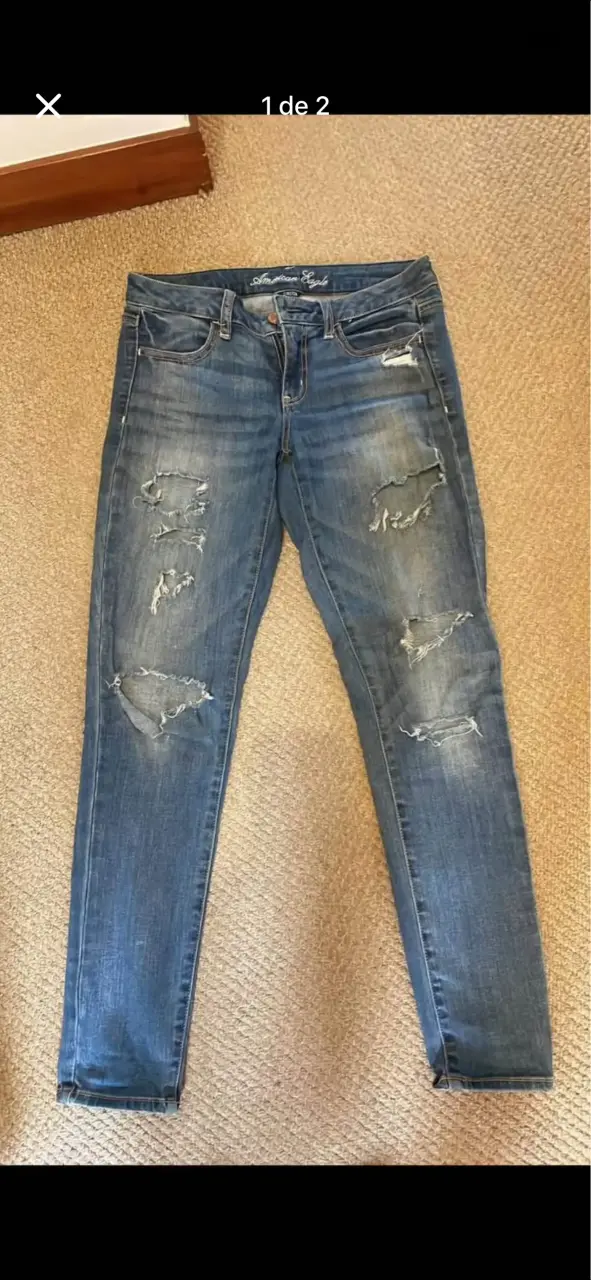 Jeans desgastados American eagle azules