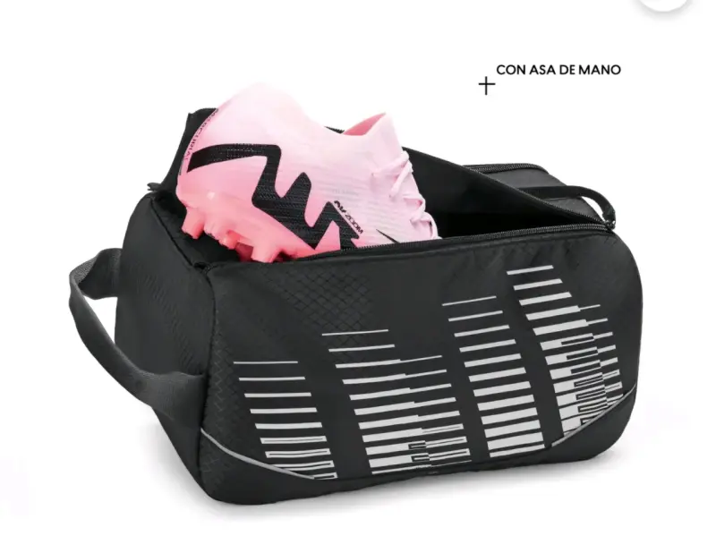 Bolso negro con diseño para zapatos