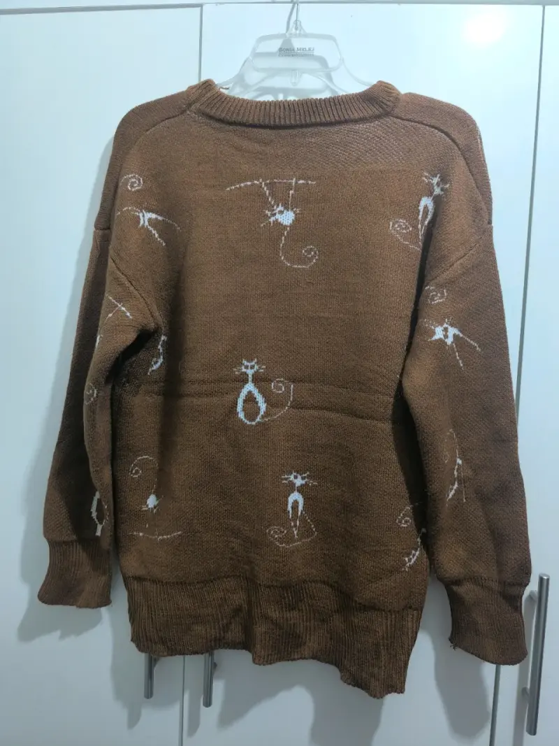 Suéter marrón con diseño - 2