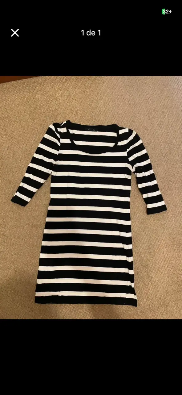 Vestido rayas blanco y negro M