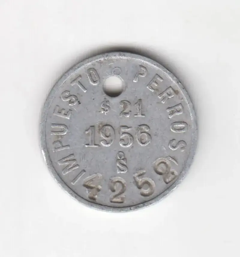 Ficha Impuesto De Perro 1956 De $21 - 1