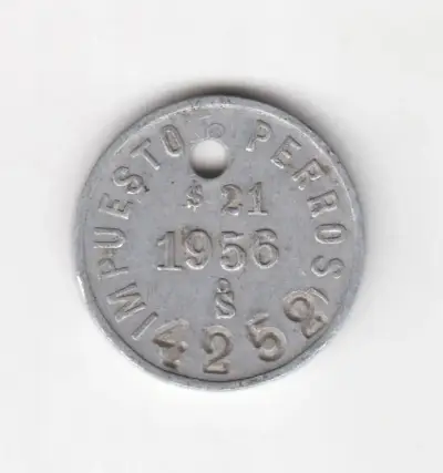Ficha Impuesto De Perro 1956 De $21 - miniatura 1