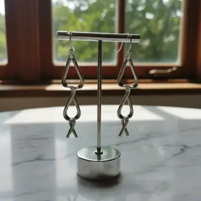Aros colgantes de plata Rayo - miniatura 1