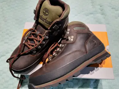 Botas de cuero marrón Timberland - miniatura 1
