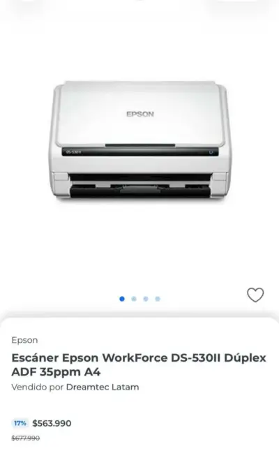 Escáner Epson WorkForce DS-530II - miniatura 1