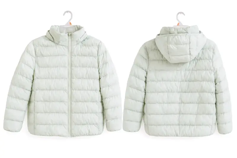 Chaqueta acolchada blanca con capucha - 1