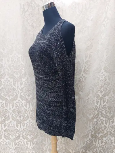 Sweater gris de punto largo - miniatura 2