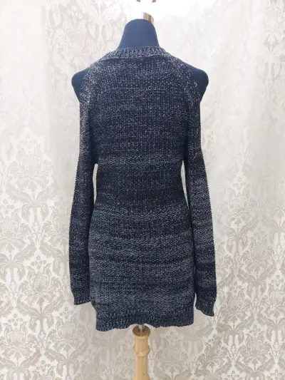 Sweater gris de punto largo - miniatura 3
