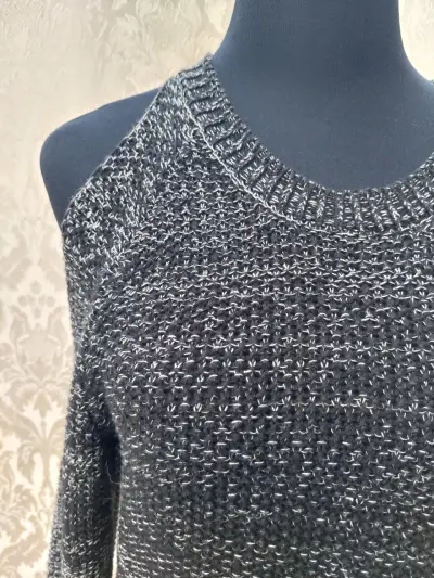 Sweater gris de punto largo - miniatura 5