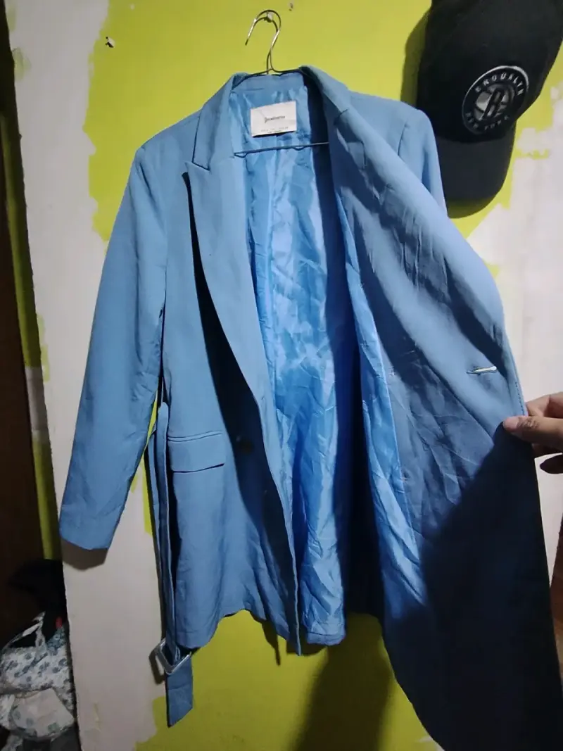 Abrigo azul claro mujer - 1
